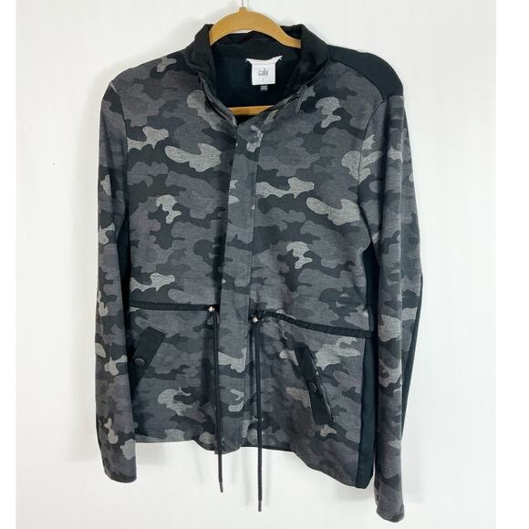 CAbi Jackets & Blazers - Cabi Black Grey Camo Camouflage Full Zip ATC Jacket 3911 Size Small